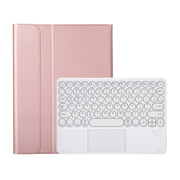 YA098B-A Detachable Lambskin Texture Round Keycap Bluetooth Keyboard Leather Tablet Case with Touch Control & Pen Slot & Stand For iPad Air 5 / 4 10.9 inch 2020 / Pro 11 inch 2020 / 2018(Rose Gold) - Universal by buy2fix | Online Shopping UK | buy2fix