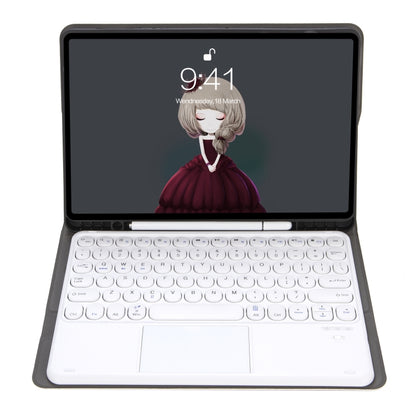 YA098B-A Detachable Lambskin Texture Round Keycap Bluetooth Keyboard Leather Tablet Case with Touch Control & Pen Slot & Stand For iPad Air 5 / 4 10.9 inch 2020 / Pro 11 inch 2020 / 2018(Rose Gold) - Universal by buy2fix | Online Shopping UK | buy2fix