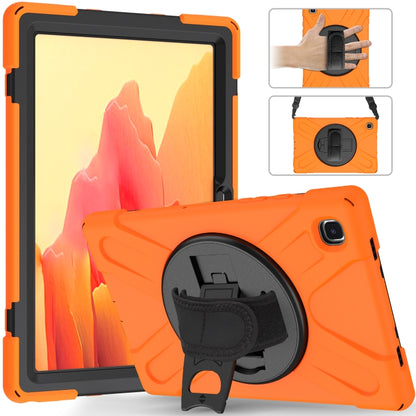 For Samsung Galaxy Tab A7 10.4 2020 T500 / T505 Shockproof Colorful Silicone + PC Protective Case with Holder & Shoulder Strap & Hand Strap(Orange) - Other Galaxy Tab PC by buy2fix | Online Shopping UK | buy2fix