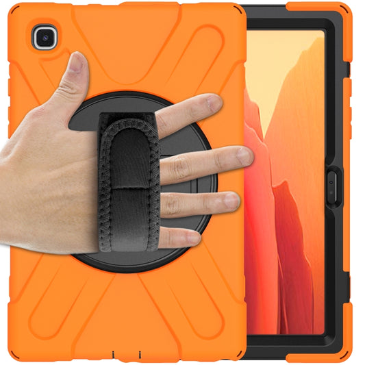 For Samsung Galaxy Tab A7 10.4 2020 T500 / T505 Shockproof Colorful Silicone + PC Protective Case with Holder & Shoulder Strap & Hand Strap(Orange) - Other Galaxy Tab PC by buy2fix | Online Shopping UK | buy2fix