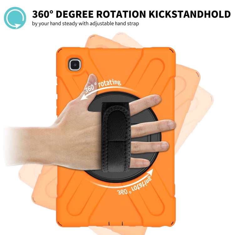 For Samsung Galaxy Tab A7 10.4 2020 T500 / T505 Shockproof Colorful Silicone + PC Protective Case with Holder & Shoulder Strap & Hand Strap(Orange) - Other Galaxy Tab PC by buy2fix | Online Shopping UK | buy2fix