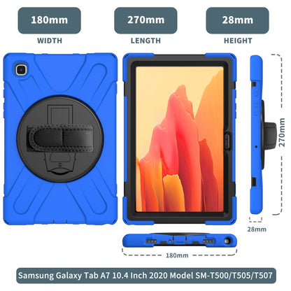 For Samsung Galaxy Tab A7 10.4 2020 T500 / T505 Shockproof Colorful Silicone + PC Protective Case with Holder & Shoulder Strap & Hand Strap(Blue) - Other Galaxy Tab PC by buy2fix | Online Shopping UK | buy2fix