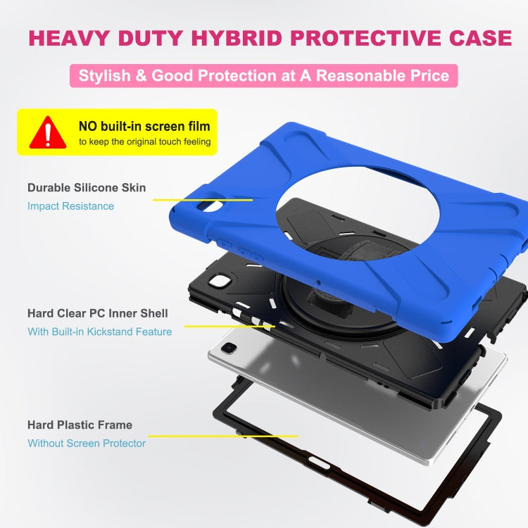 For Samsung Galaxy Tab A7 10.4 2020 T500 / T505 Shockproof Colorful Silicone + PC Protective Case with Holder & Shoulder Strap & Hand Strap(Blue) - Other Galaxy Tab PC by buy2fix | Online Shopping UK | buy2fix