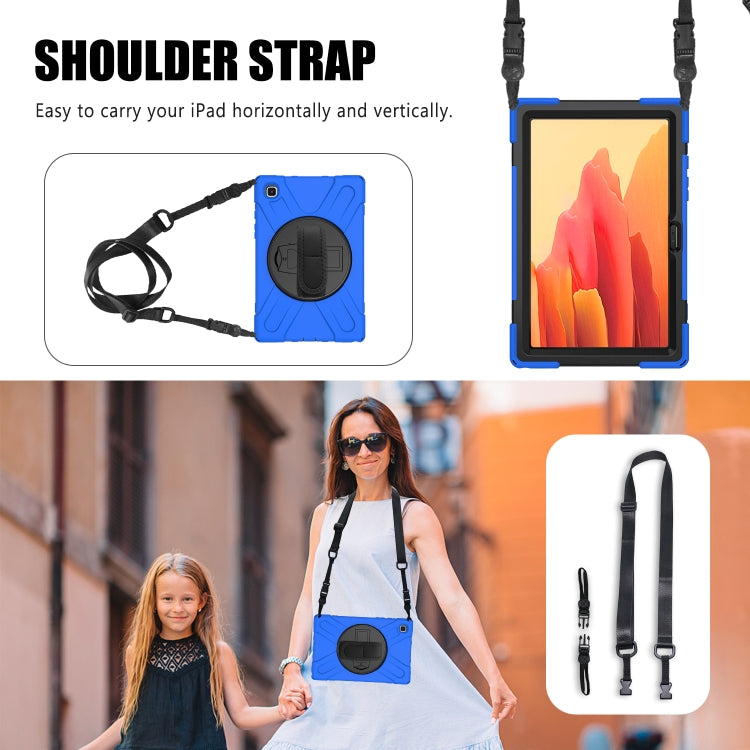 For Samsung Galaxy Tab A7 10.4 2020 T500 / T505 Shockproof Colorful Silicone + PC Protective Case with Holder & Shoulder Strap & Hand Strap(Blue) - Other Galaxy Tab PC by buy2fix | Online Shopping UK | buy2fix
