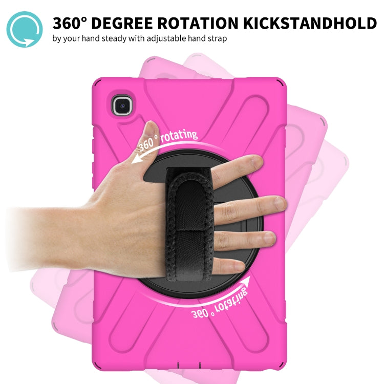 For Samsung Galaxy Tab A7 10.4 2020 T500 / T505 Shockproof Colorful Silicone + PC Protective Case with Holder & Shoulder Strap & Hand Strap(Rose Red) - Other Galaxy Tab PC by buy2fix | Online Shopping UK | buy2fix