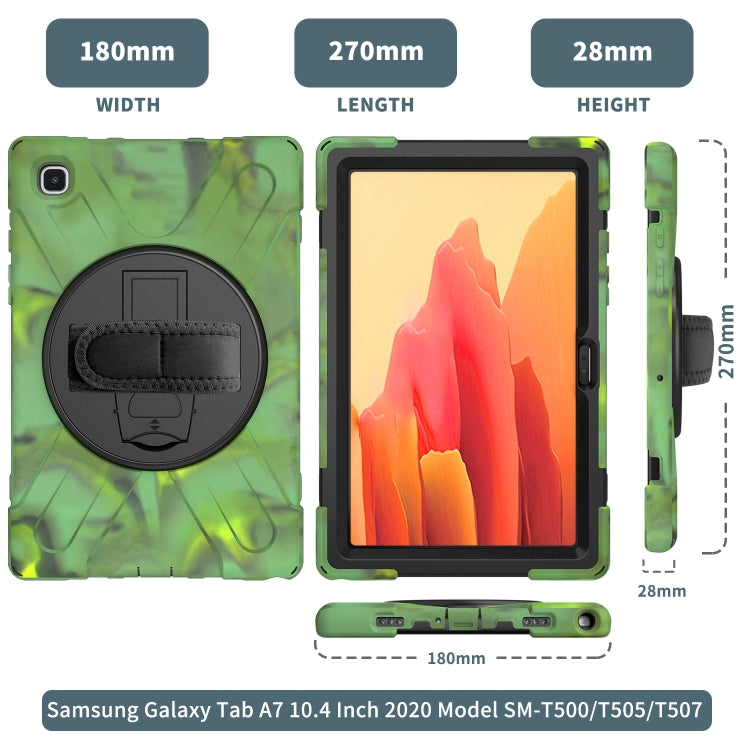 For Samsung Galaxy Tab A7 10.4 2020 T500 / T505 Shockproof Colorful Silicone + PC Protective Case with Holder & Shoulder Strap & Hand Strap(Camouflage) - Other Galaxy Tab PC by buy2fix | Online Shopping UK | buy2fix