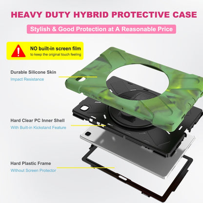 For Samsung Galaxy Tab A7 10.4 2020 T500 / T505 Shockproof Colorful Silicone + PC Protective Case with Holder & Shoulder Strap & Hand Strap(Camouflage) - Other Galaxy Tab PC by buy2fix | Online Shopping UK | buy2fix