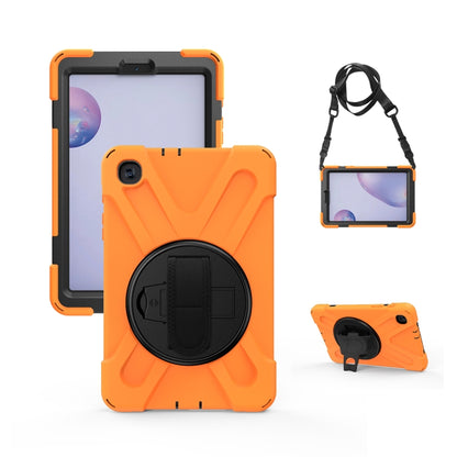 For Samsung Galaxy Tab A 8.4 2020 T307U Shockproof Colorful Silicone + PC Protective Case with Holder & Shoulder Strap & Hand Strap(Orange) - Tab A 8.4 (2020) by buy2fix | Online Shopping UK | buy2fix
