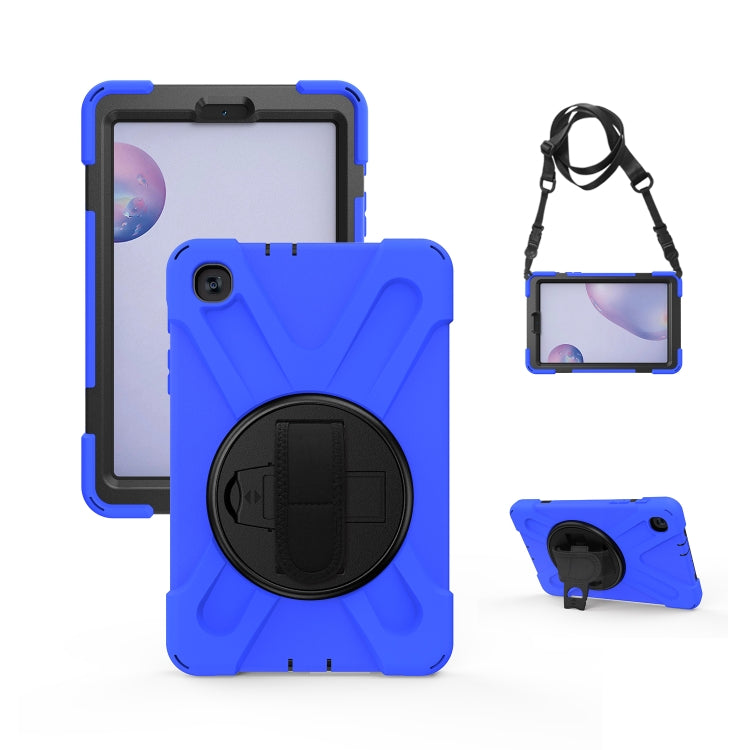For Samsung Galaxy Tab A 8.4 2020 T307U Shockproof Colorful Silicone + PC Protective Case with Holder & Shoulder Strap & Hand Strap(Blue) - Tab A 8.4 (2020) by buy2fix | Online Shopping UK | buy2fix