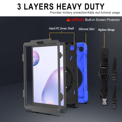 For Samsung Galaxy Tab A 8.4 2020 T307U Shockproof Colorful Silicone + PC Protective Case with Holder & Shoulder Strap & Hand Strap(Blue) - Tab A 8.4 (2020) by buy2fix | Online Shopping UK | buy2fix