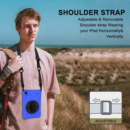 For Samsung Galaxy Tab A 8.4 2020 T307U Shockproof Colorful Silicone + PC Protective Case with Holder & Shoulder Strap & Hand Strap(Blue) - Tab A 8.4 (2020) by buy2fix | Online Shopping UK | buy2fix