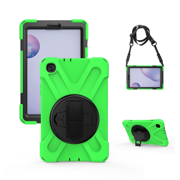 For Samsung Galaxy Tab A 8.4 2020 T307U Shockproof Colorful Silicone + PC Protective Case with Holder & Shoulder Strap & Hand Strap(Green) - Tab A 8.4 (2020) by buy2fix | Online Shopping UK | buy2fix