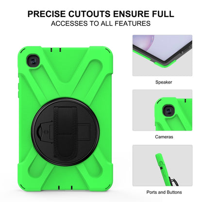 For Samsung Galaxy Tab A 8.4 2020 T307U Shockproof Colorful Silicone + PC Protective Case with Holder & Shoulder Strap & Hand Strap(Green) - Tab A 8.4 (2020) by buy2fix | Online Shopping UK | buy2fix
