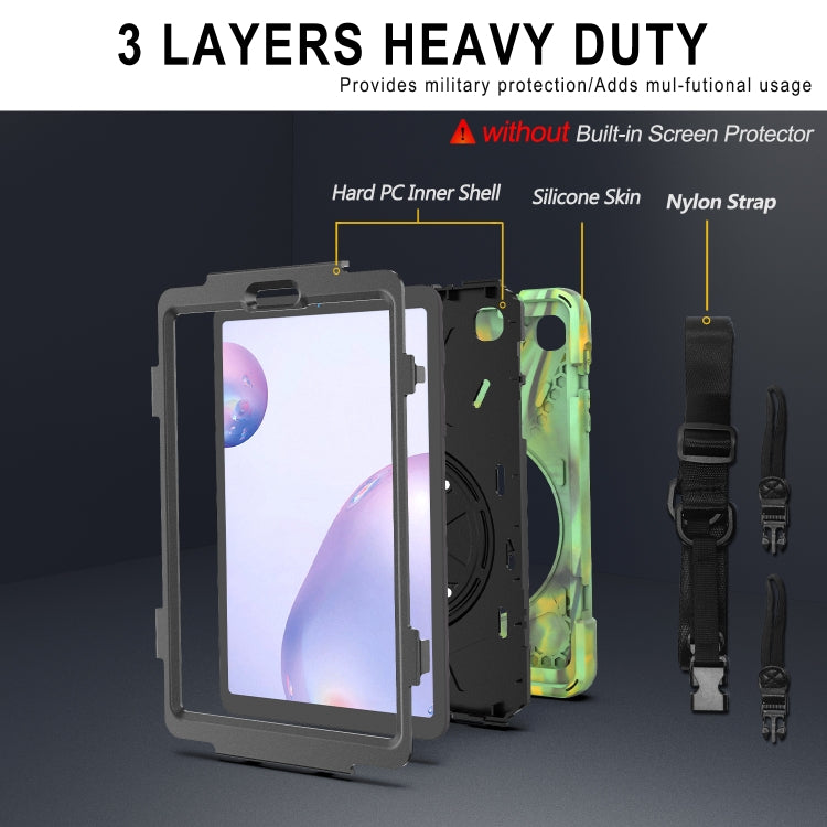 For Samsung Galaxy Tab A 8.4 2020 T307U Shockproof Colorful Silicone + PC Protective Case with Holder & Shoulder Strap & Hand Strap(Camouflage) - Tab A 8.4 (2020) by buy2fix | Online Shopping UK | buy2fix