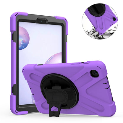 For Samsung Galaxy Tab A 8.4 2020 T307U Shockproof Colorful Silicone + PC Protective Case with Holder & Shoulder Strap & Hand Strap(Purple) - Tab A 8.4 (2020) by buy2fix | Online Shopping UK | buy2fix