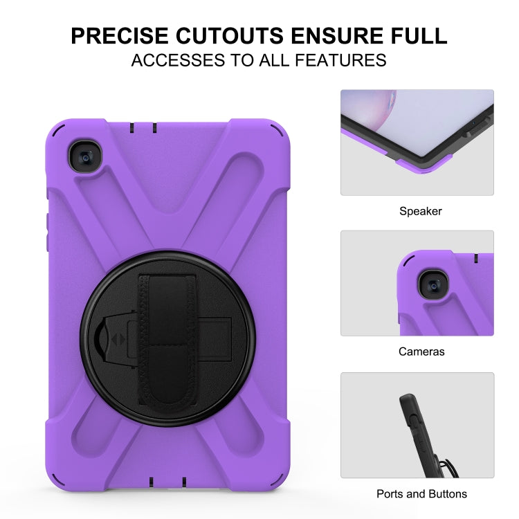 For Samsung Galaxy Tab A 8.4 2020 T307U Shockproof Colorful Silicone + PC Protective Case with Holder & Shoulder Strap & Hand Strap(Purple) - Tab A 8.4 (2020) by buy2fix | Online Shopping UK | buy2fix