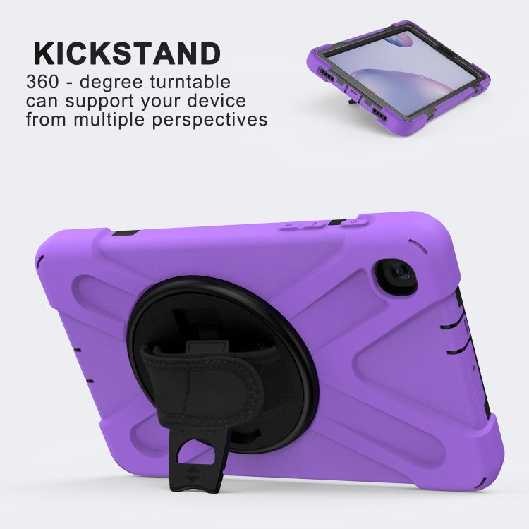 For Samsung Galaxy Tab A 8.4 2020 T307U Shockproof Colorful Silicone + PC Protective Case with Holder & Shoulder Strap & Hand Strap(Purple) - Tab A 8.4 (2020) by buy2fix | Online Shopping UK | buy2fix