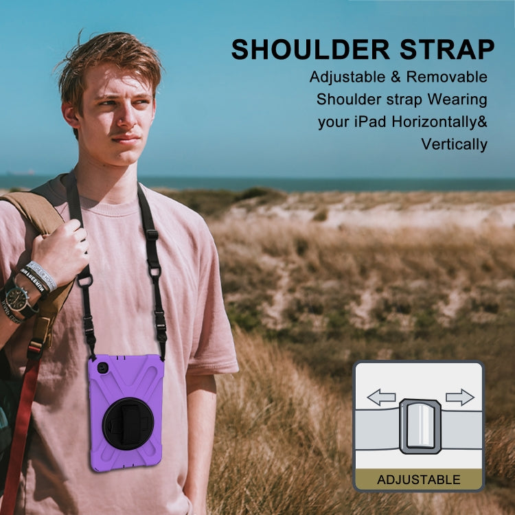For Samsung Galaxy Tab A 8.4 2020 T307U Shockproof Colorful Silicone + PC Protective Case with Holder & Shoulder Strap & Hand Strap(Purple) - Tab A 8.4 (2020) by buy2fix | Online Shopping UK | buy2fix