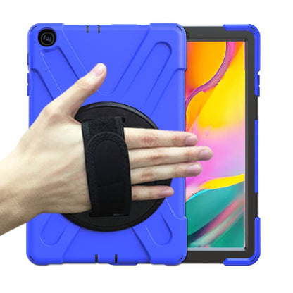 For Samsung Galaxy Tab A 10.1 (2019) T515 / T510 Shockproof Colorful Silicone + PC Protective Case with Holder & Shoulder Strap & Hand Strap(Blue) - Tab A 10.1 (2019) T510 / T515 by buy2fix | Online Shopping UK | buy2fix