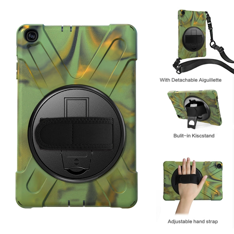 For Samsung Galaxy Tab A 10.1 (2019) T515 / T510 Shockproof Colorful Silicone + PC Protective Case with Holder & Shoulder Strap & Hand Strap(Camouflage) - Tab A 10.1 (2019) T510 / T515 by buy2fix | Online Shopping UK | buy2fix