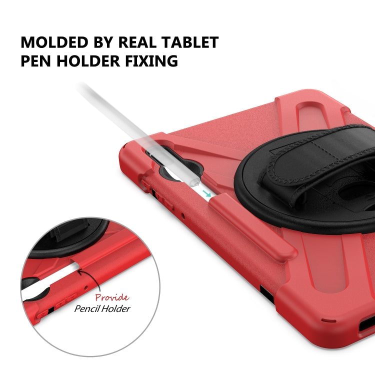 For Samsung Galaxy Tab S6 10.5 inch T860 / T865 Shockproof Colorful Silicone + PC Protective Case with Holder & Shoulder Strap & Hand Strap & Pen Slot(Red) - Tab S6 10.5 T860 / T865 by buy2fix | Online Shopping UK | buy2fix