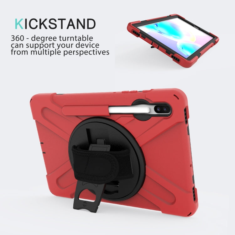 For Samsung Galaxy Tab S6 10.5 inch T860 / T865 Shockproof Colorful Silicone + PC Protective Case with Holder & Shoulder Strap & Hand Strap & Pen Slot(Red) - Tab S6 10.5 T860 / T865 by buy2fix | Online Shopping UK | buy2fix