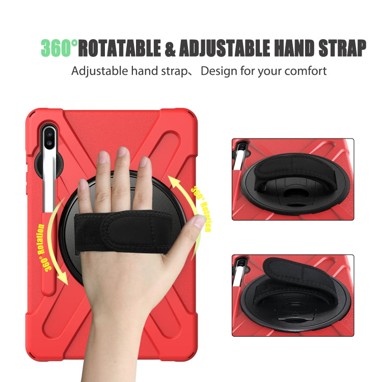 For Samsung Galaxy Tab S6 10.5 inch T860 / T865 Shockproof Colorful Silicone + PC Protective Case with Holder & Shoulder Strap & Hand Strap & Pen Slot(Red) - Tab S6 10.5 T860 / T865 by buy2fix | Online Shopping UK | buy2fix