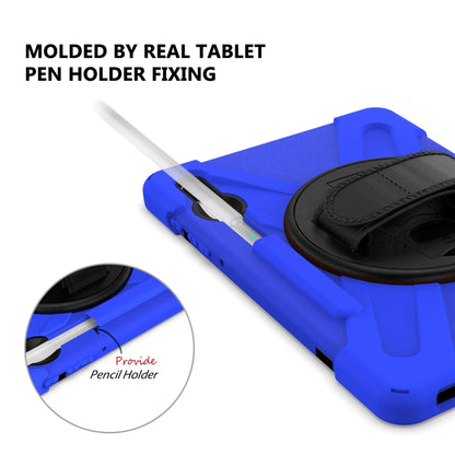 For Samsung Galaxy Tab S6 10.5 inch T860 / T865 Shockproof Colorful Silicone + PC Protective Case with Holder & Shoulder Strap & Hand Strap & Pen Slot(Blue) - Tab S6 10.5 T860 / T865 by buy2fix | Online Shopping UK | buy2fix