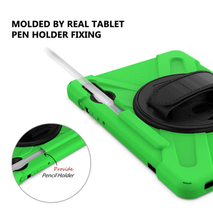 For Samsung Galaxy Tab S6 10.5 inch T860 / T865 Shockproof Colorful Silicone + PC Protective Case with Holder & Shoulder Strap & Hand Strap & Pen Slot(Green) - Tab S6 10.5 T860 / T865 by buy2fix | Online Shopping UK | buy2fix