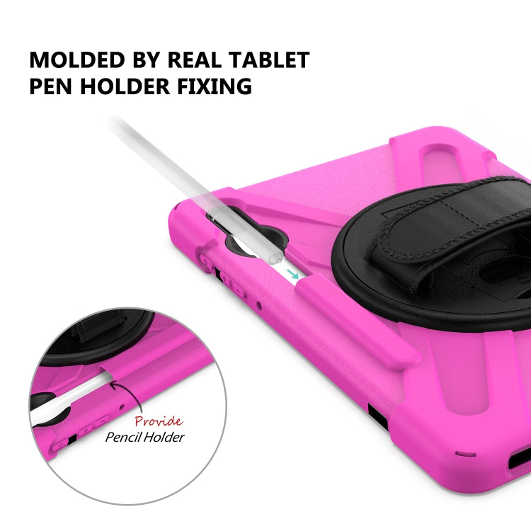 For Samsung Galaxy Tab S6 10.5 inch T860 / T865 Shockproof Colorful Silicone + PC Protective Case with Holder & Shoulder Strap & Hand Strap & Pen Slot(Rose Red) - Tab S6 10.5 T860 / T865 by buy2fix | Online Shopping UK | buy2fix