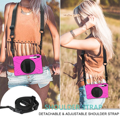 For Samsung Galaxy Tab S6 10.5 inch T860 / T865 Shockproof Colorful Silicone + PC Protective Case with Holder & Shoulder Strap & Hand Strap & Pen Slot(Rose Red) - Tab S6 10.5 T860 / T865 by buy2fix | Online Shopping UK | buy2fix