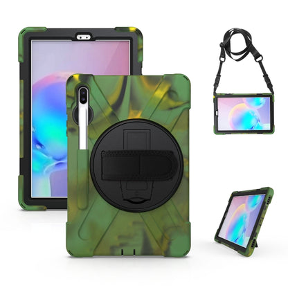 For Samsung Galaxy Tab S6 10.5 inch T860 / T865 Shockproof Colorful Silicone + PC Protective Case with Holder & Shoulder Strap & Hand Strap & Pen Slot(Camouflage) - Tab S6 10.5 T860 / T865 by buy2fix | Online Shopping UK | buy2fix