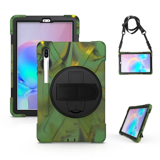 For Samsung Galaxy Tab S6 10.5 inch T860 / T865 Shockproof Colorful Silicone + PC Protective Case with Holder & Shoulder Strap & Hand Strap & Pen Slot(Camouflage) - Tab S6 10.5 T860 / T865 by buy2fix | Online Shopping UK | buy2fix