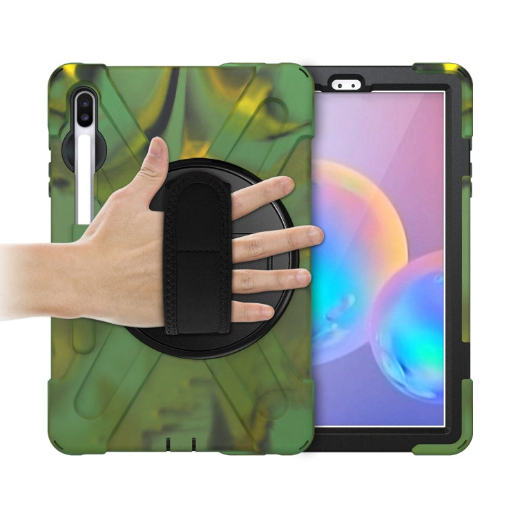 For Samsung Galaxy Tab S6 10.5 inch T860 / T865 Shockproof Colorful Silicone + PC Protective Case with Holder & Shoulder Strap & Hand Strap & Pen Slot(Camouflage) - Tab S6 10.5 T860 / T865 by buy2fix | Online Shopping UK | buy2fix