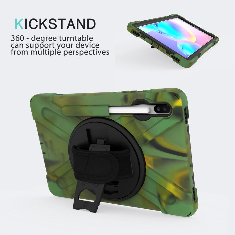 For Samsung Galaxy Tab S6 10.5 inch T860 / T865 Shockproof Colorful Silicone + PC Protective Case with Holder & Shoulder Strap & Hand Strap & Pen Slot(Camouflage) - Tab S6 10.5 T860 / T865 by buy2fix | Online Shopping UK | buy2fix