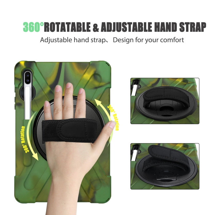 For Samsung Galaxy Tab S6 10.5 inch T860 / T865 Shockproof Colorful Silicone + PC Protective Case with Holder & Shoulder Strap & Hand Strap & Pen Slot(Camouflage) - Tab S6 10.5 T860 / T865 by buy2fix | Online Shopping UK | buy2fix