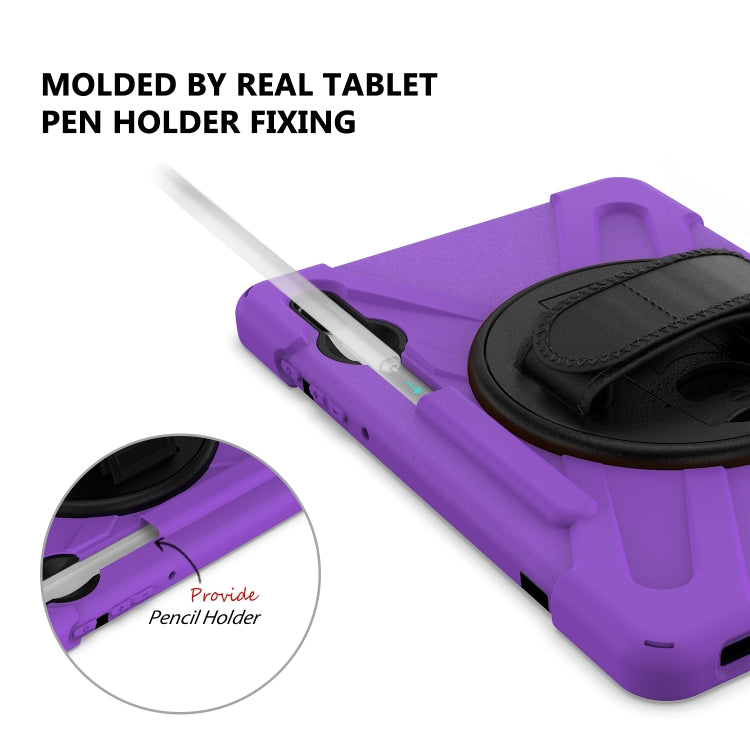 For Samsung Galaxy Tab S6 10.5 inch T860 / T865 Shockproof Colorful Silicone + PC Protective Case with Holder & Shoulder Strap & Hand Strap & Pen Slot(Purple) - Tab S6 10.5 T860 / T865 by buy2fix | Online Shopping UK | buy2fix