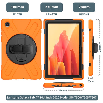 For Samsung Galaxy Tab A7 10.4 2020 T500 / T505 Shockproof Colorful Silicone + PC Protective Case with Holder & Shoulder Strap & Hand Strap & Screen Protector(Orange) - Other Galaxy Tab PC by buy2fix | Online Shopping UK | buy2fix
