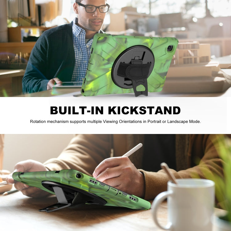 For Samsung Galaxy Tab A7 10.4 2020 T500 / T505 Shockproof Colorful Silicone + PC Protective Case with Holder & Shoulder Strap & Hand Strap & Screen Protector(Camouflage) - Other Galaxy Tab PC by buy2fix | Online Shopping UK | buy2fix