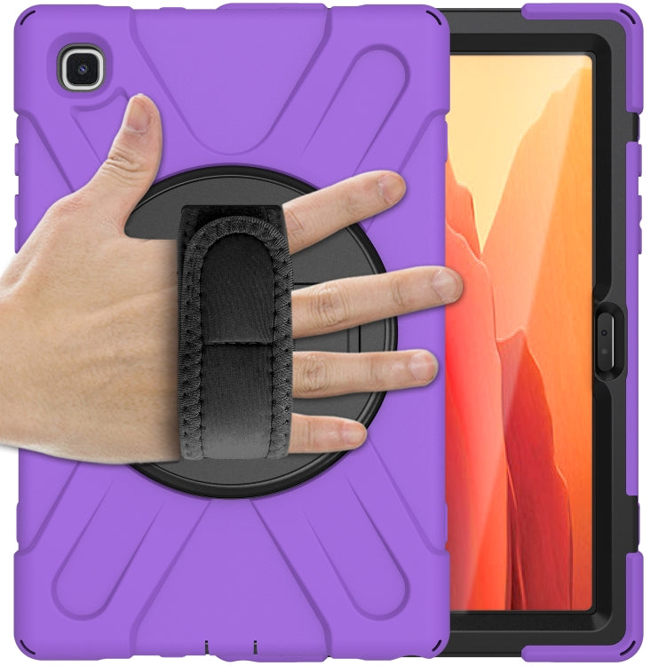 For Samsung Galaxy Tab A7 10.4 2020 T500 / T505 Shockproof Colorful Silicone + PC Protective Case with Holder & Shoulder Strap & Hand Strap & Screen Protector(Purple) - Other Galaxy Tab PC by buy2fix | Online Shopping UK | buy2fix