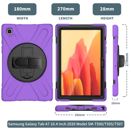 For Samsung Galaxy Tab A7 10.4 2020 T500 / T505 Shockproof Colorful Silicone + PC Protective Case with Holder & Shoulder Strap & Hand Strap & Screen Protector(Purple) - Other Galaxy Tab PC by buy2fix | Online Shopping UK | buy2fix