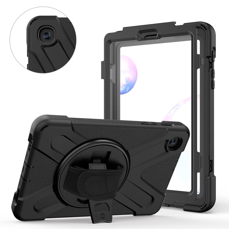 For Samsung Galaxy Tab A 8.4 2020 T307U Shockproof Colorful Silicone + PC Protective Case with Holder & Shoulder Strap & Hand Strap & Screen Protector(Black) - Tab A 8.4 (2020) by buy2fix | Online Shopping UK | buy2fix