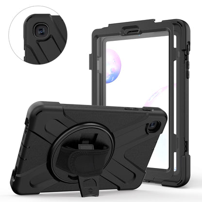 For Samsung Galaxy Tab A 8.4 2020 T307U Shockproof Colorful Silicone + PC Protective Case with Holder & Shoulder Strap & Hand Strap & Screen Protector(Black) - Tab A 8.4 (2020) by buy2fix | Online Shopping UK | buy2fix