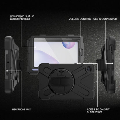 For Samsung Galaxy Tab A 8.4 2020 T307U Shockproof Colorful Silicone + PC Protective Case with Holder & Shoulder Strap & Hand Strap & Screen Protector(Black) - Tab A 8.4 (2020) by buy2fix | Online Shopping UK | buy2fix