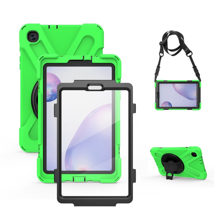For Samsung Galaxy Tab A 8.4 2020 T307U Shockproof Colorful Silicone + PC Protective Case with Holder & Shoulder Strap & Hand Strap & Screen Protector(Green) - Tab A 8.4 (2020) by buy2fix | Online Shopping UK | buy2fix