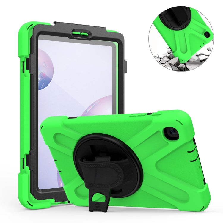 For Samsung Galaxy Tab A 8.4 2020 T307U Shockproof Colorful Silicone + PC Protective Case with Holder & Shoulder Strap & Hand Strap & Screen Protector(Green) - Tab A 8.4 (2020) by buy2fix | Online Shopping UK | buy2fix