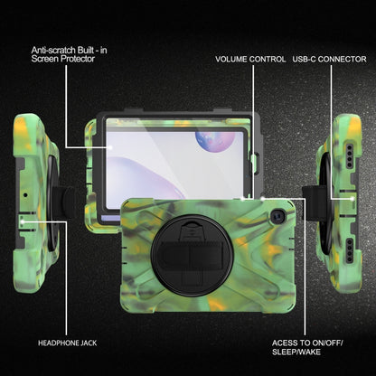 For Samsung Galaxy Tab A 8.4 2020 T307U Shockproof Colorful Silicone + PC Protective Case with Holder & Shoulder Strap & Hand Strap & Screen Protector(Camouflage) - Tab A 8.4 (2020) by buy2fix | Online Shopping UK | buy2fix