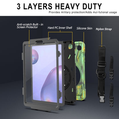 For Samsung Galaxy Tab A 8.4 2020 T307U Shockproof Colorful Silicone + PC Protective Case with Holder & Shoulder Strap & Hand Strap & Screen Protector(Camouflage) - Tab A 8.4 (2020) by buy2fix | Online Shopping UK | buy2fix