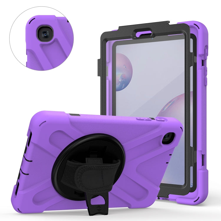 For Samsung Galaxy Tab A 8.4 2020 T307U Shockproof Colorful Silicone + PC Protective Case with Holder & Shoulder Strap & Hand Strap & Screen Protector(Purple) - Tab A 8.4 (2020) by buy2fix | Online Shopping UK | buy2fix