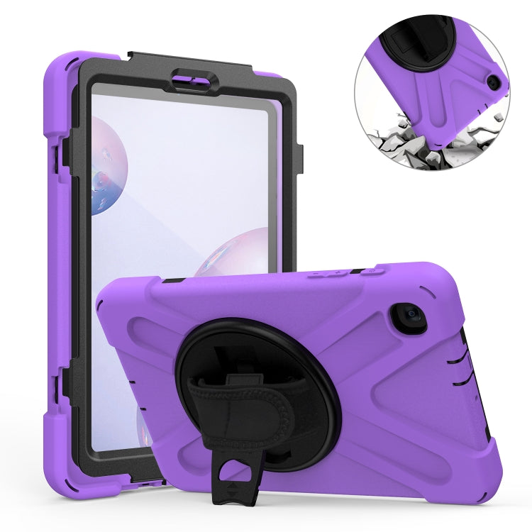 For Samsung Galaxy Tab A 8.4 2020 T307U Shockproof Colorful Silicone + PC Protective Case with Holder & Shoulder Strap & Hand Strap & Screen Protector(Purple) - Tab A 8.4 (2020) by buy2fix | Online Shopping UK | buy2fix